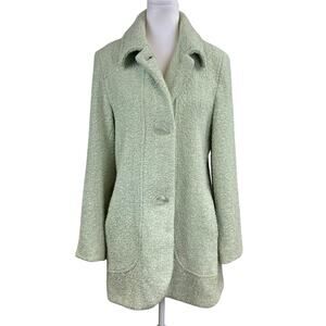 Vintage Donnkenny Wool Blend Boucle Elegant Green Women's Coat Size 10